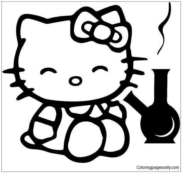 Funny smoking coloring pages