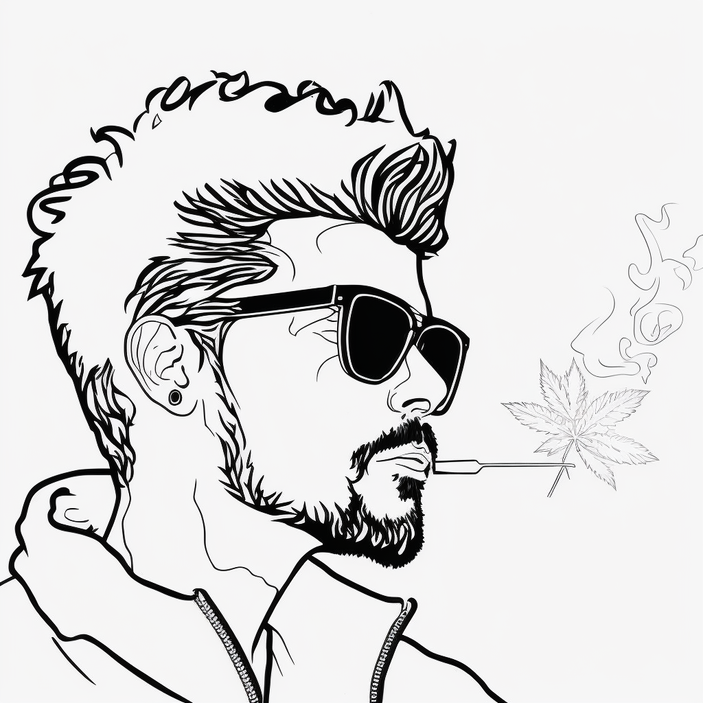 Smoking marijuana coloring pages