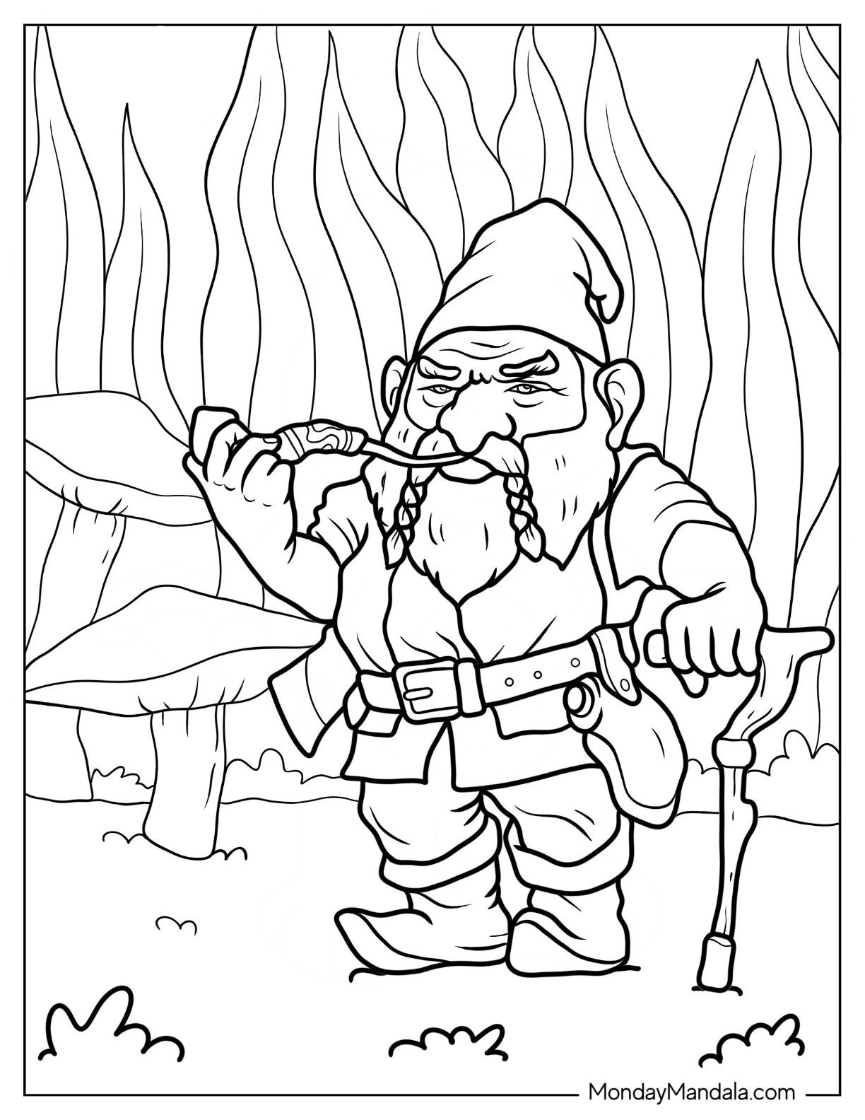 Gnome coloring pages free pdf printables
