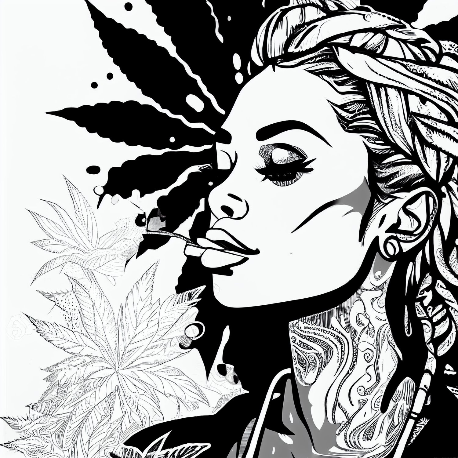 Smoking marijuana coloring pages