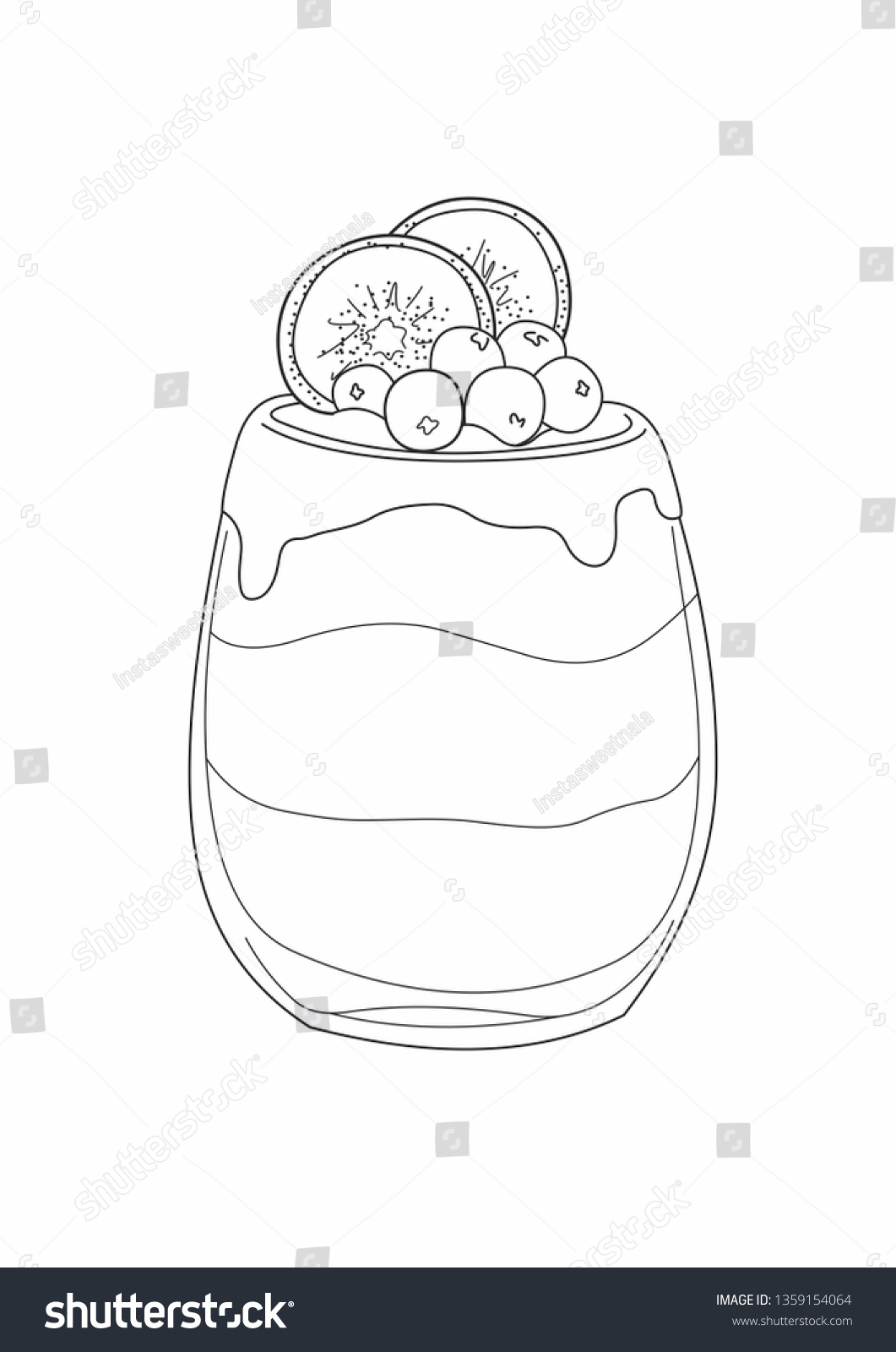 Page coloring fruit smoothies stock vector royalty free