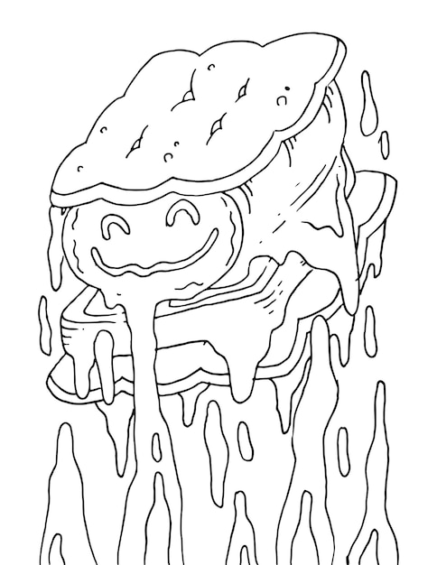 Premium vector smore food doodle coloring page