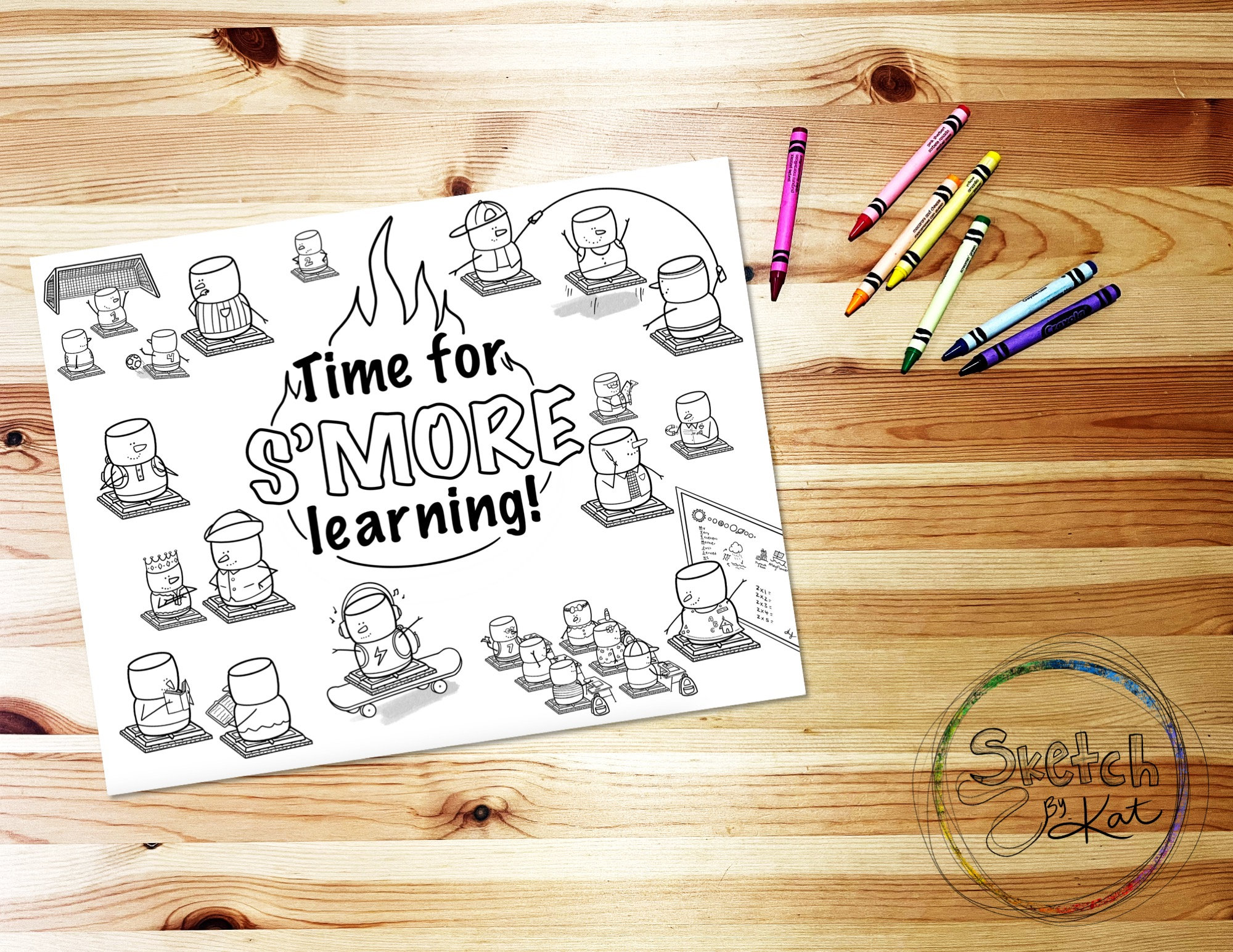 Time for smore learning back to school coloring pages