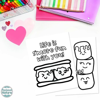 Smores coloring pages for valentines day craft by nurtured nature