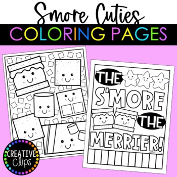 Cutie smore coloring pages made by creative clips clipart tpt