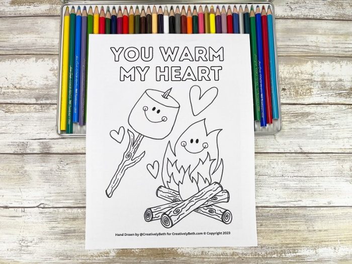 Smores coloring page free printable