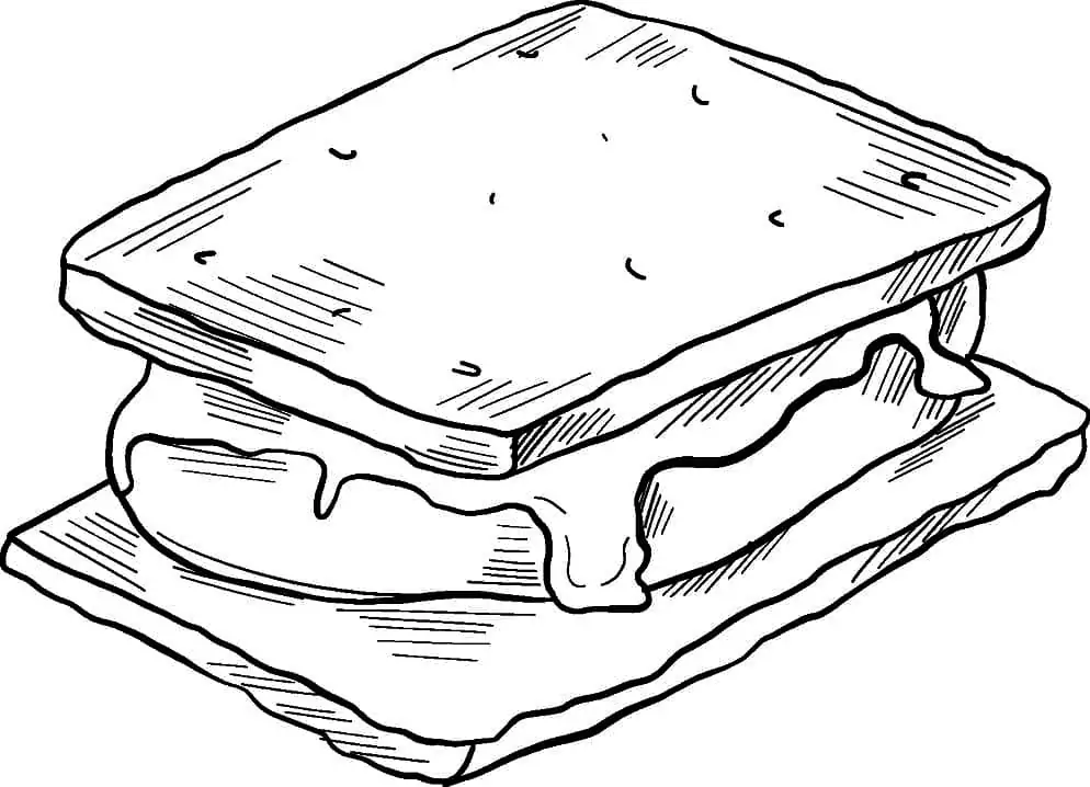 Delicious smore coloring page