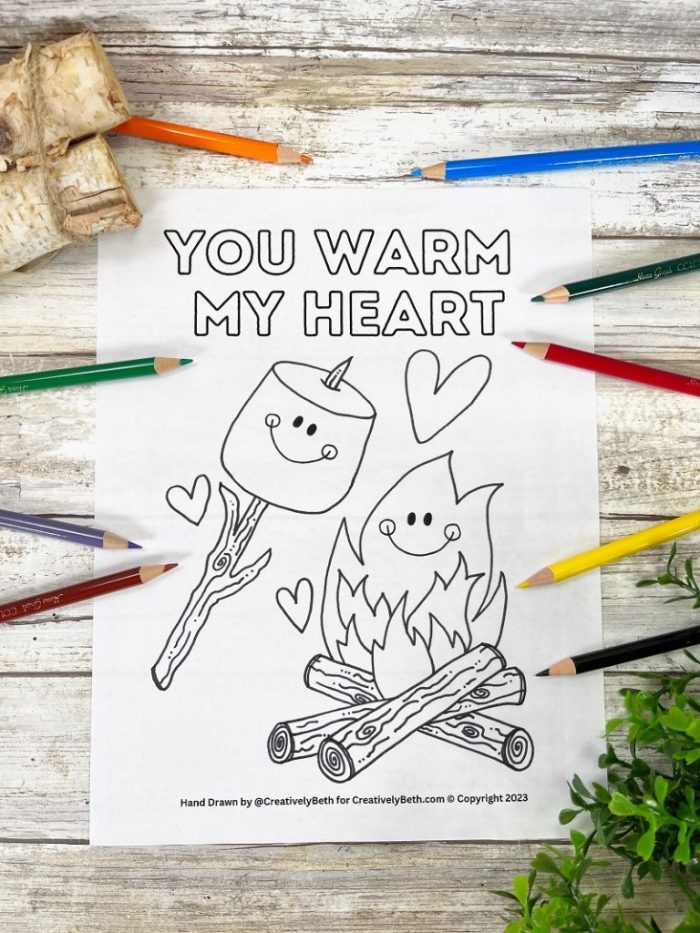 Smores coloring page free printable