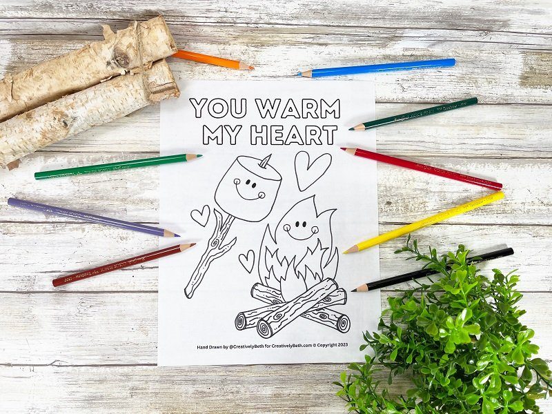 Smores coloring page free printable