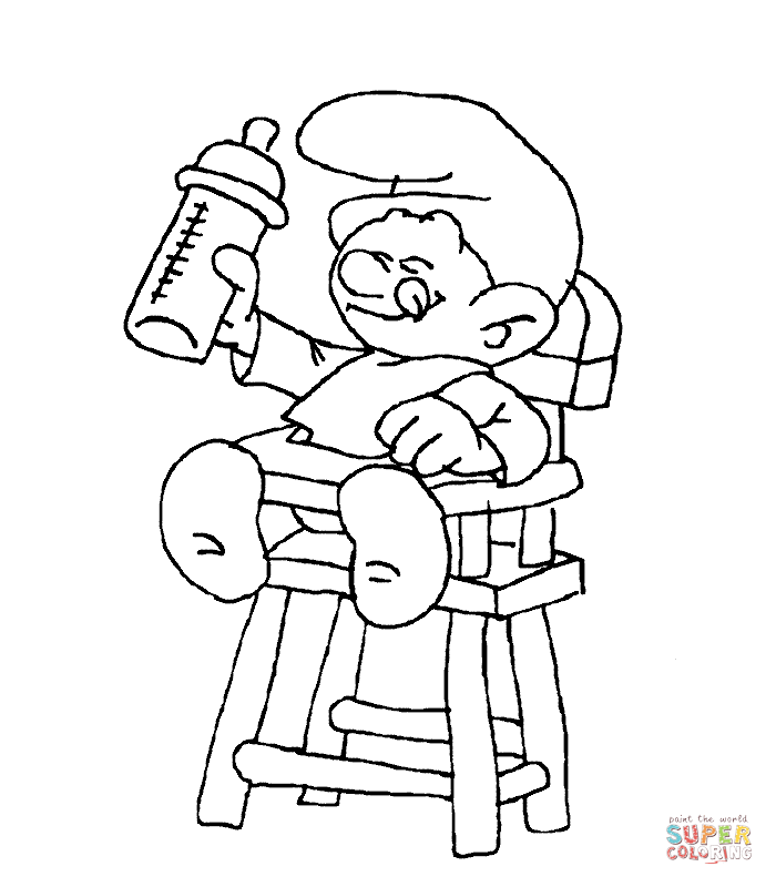 Baby smurf coloring page free printable coloring pages