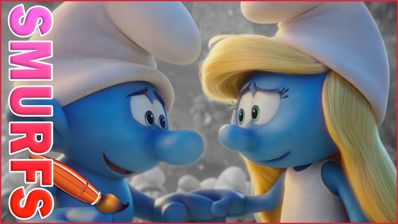 Smurfette and hefty holding hands