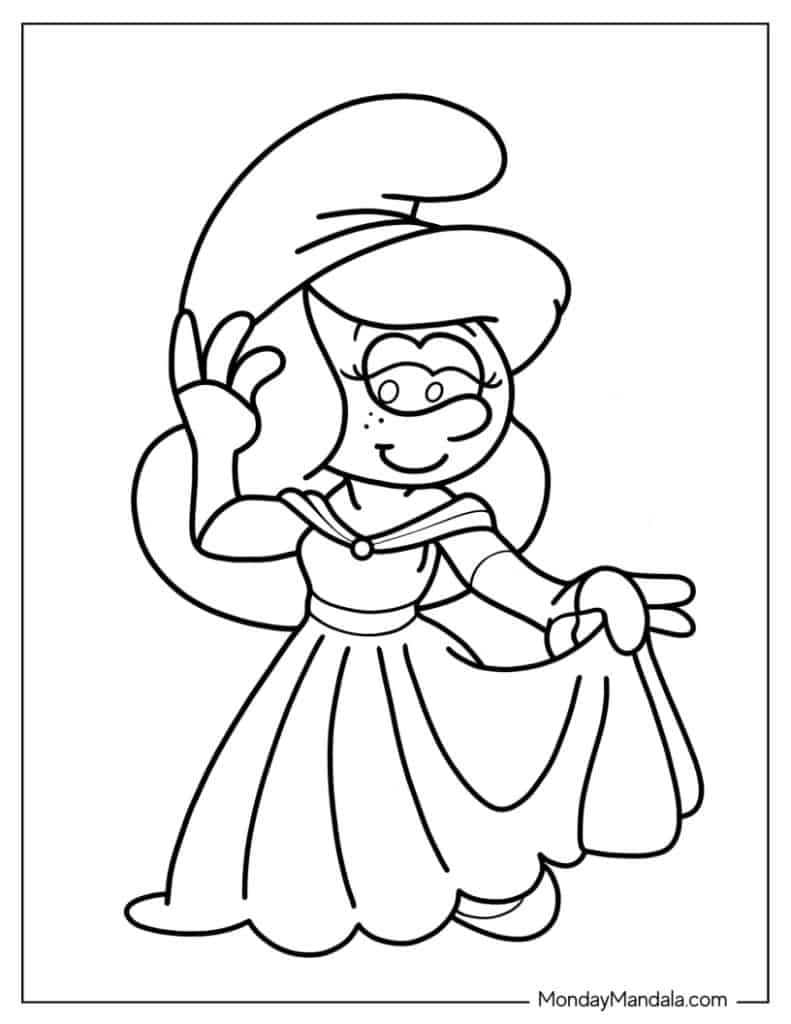 Smurf coloring pages free pdf printables