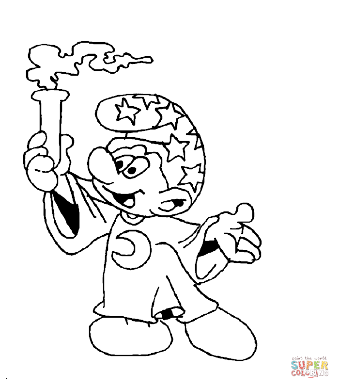 Smurf goes to bed coloring page free printable coloring pages