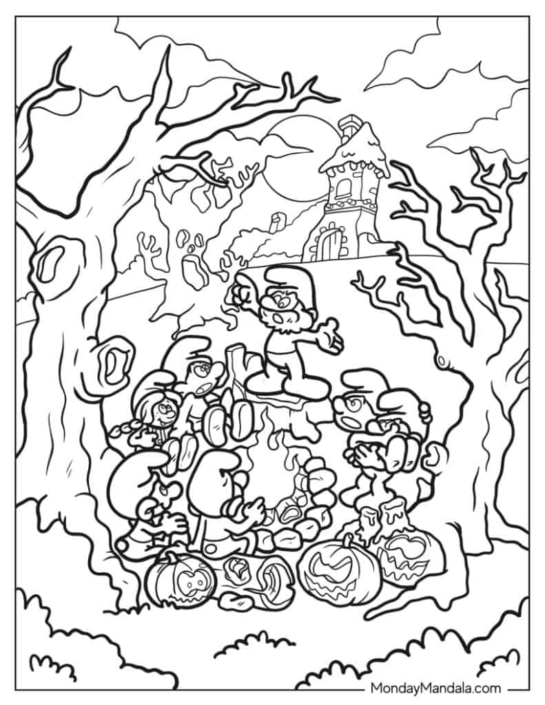 Smurf coloring pages free pdf printables