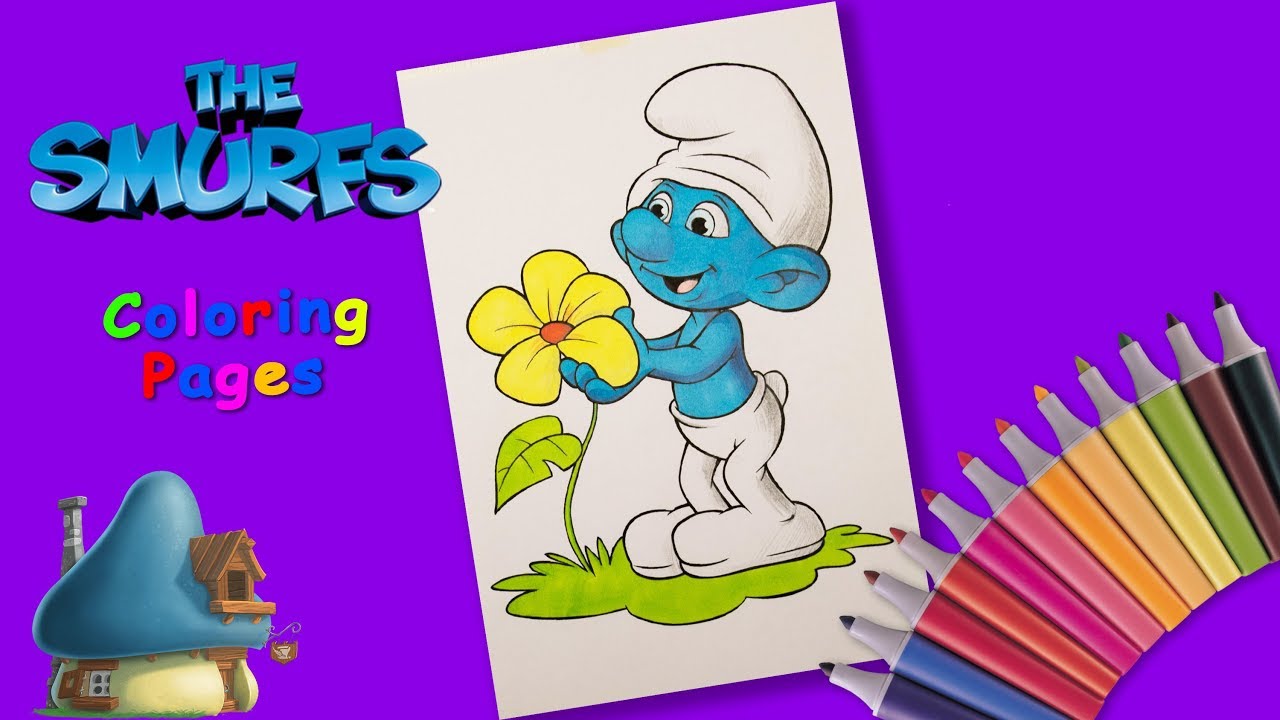 Smurfs coloring page how to draw clumsy coloring book for children