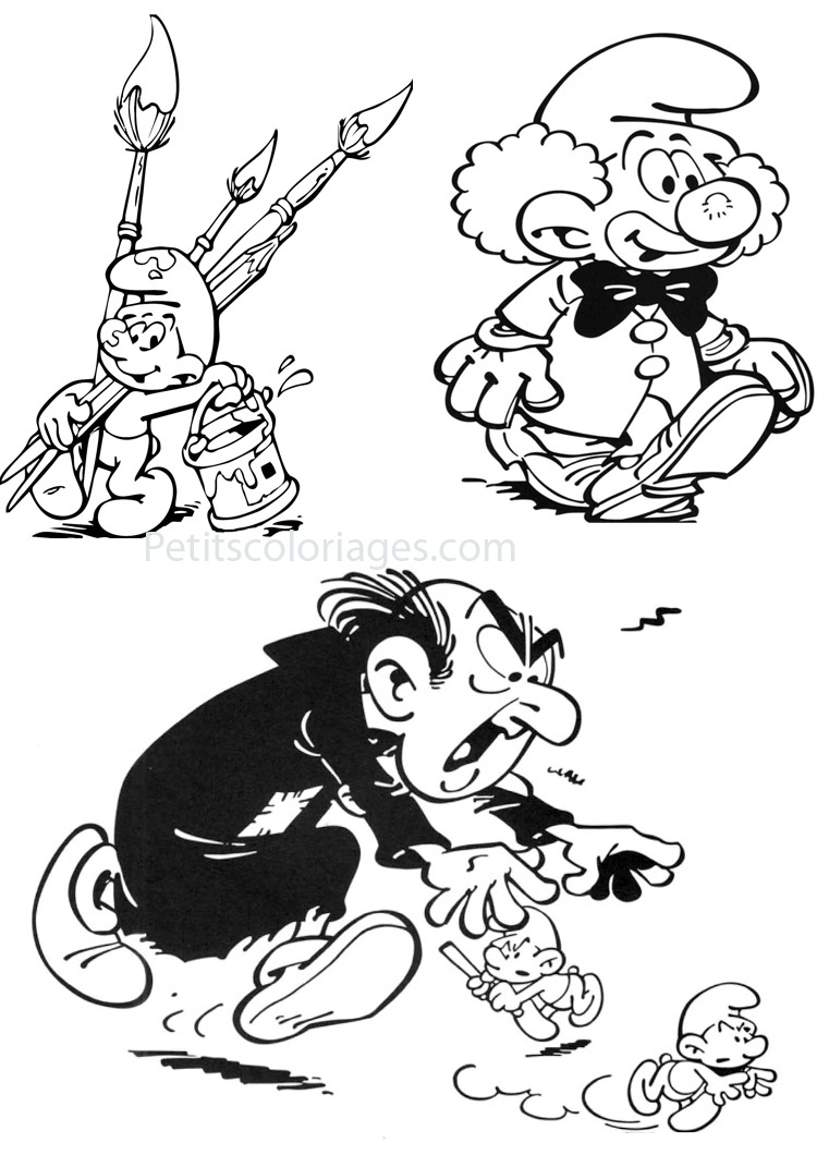 Free smurfs drawing to download and color