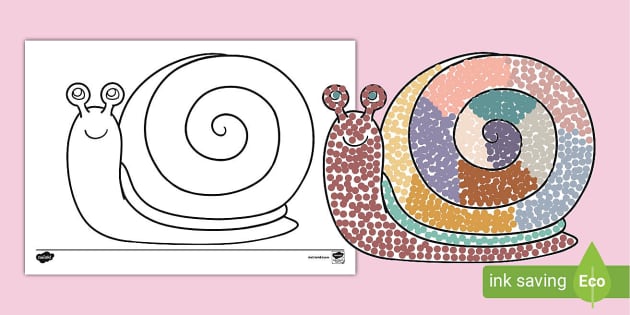 Snail art pointillism template