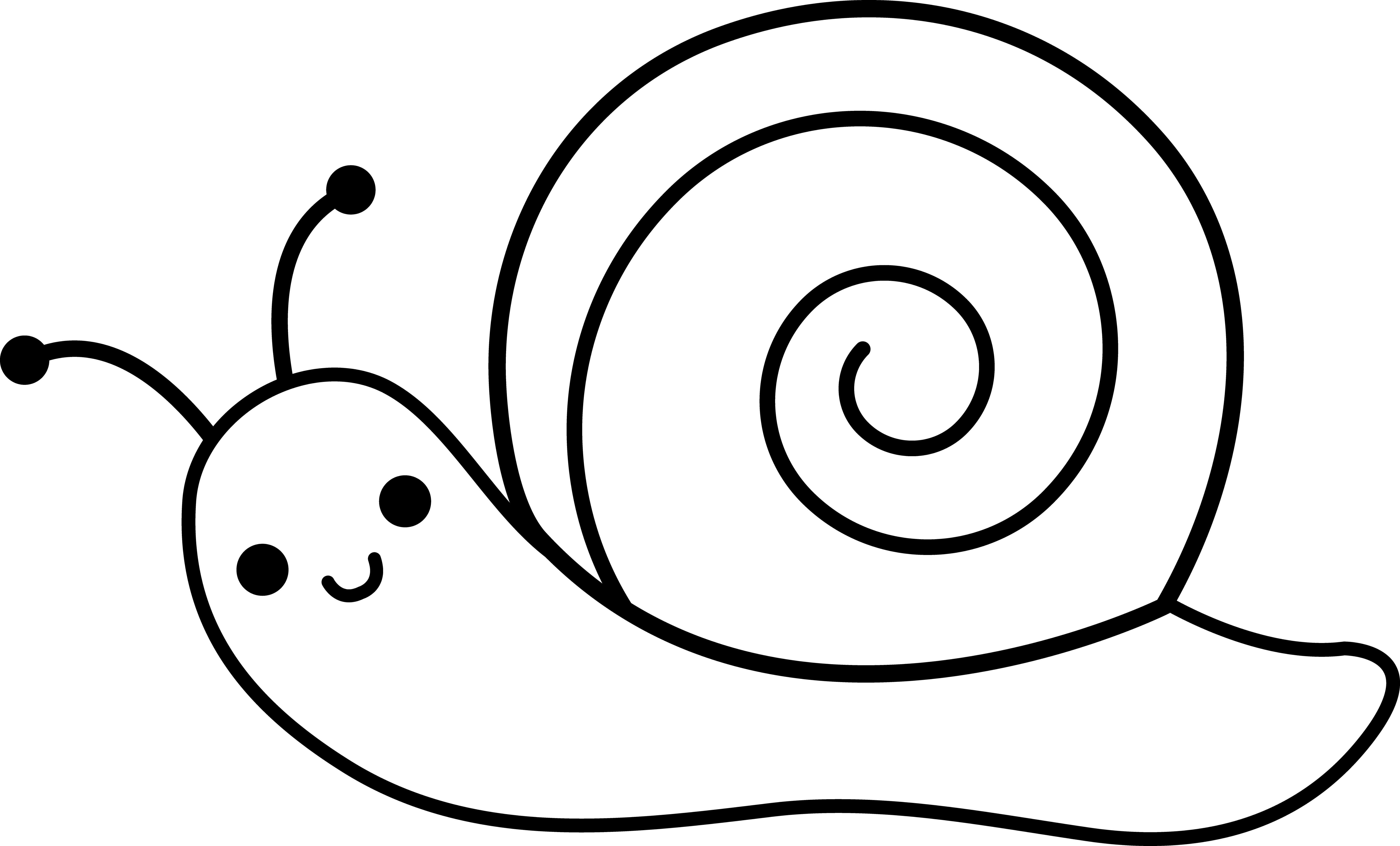 Cute snail lineart coloring pages easy drawings free clip art