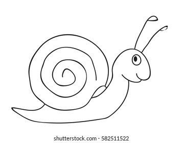 Snail outline vector art graphics