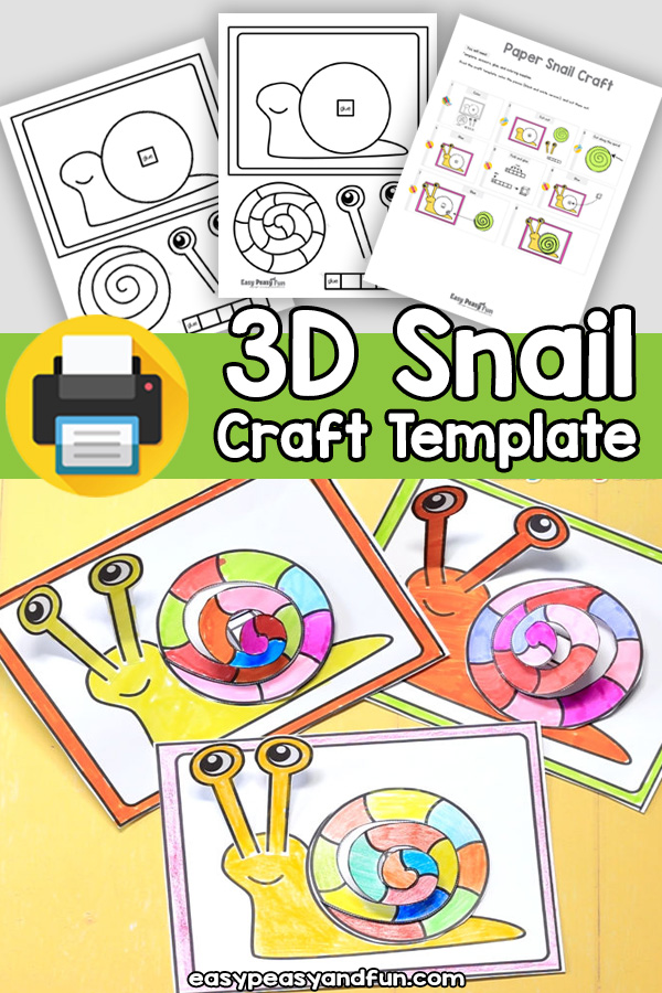 D snail craft template â easy peasy and fun hip
