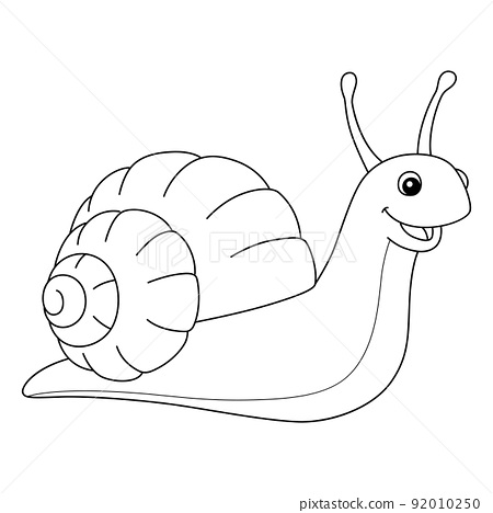 Snail animal coloring page for kids