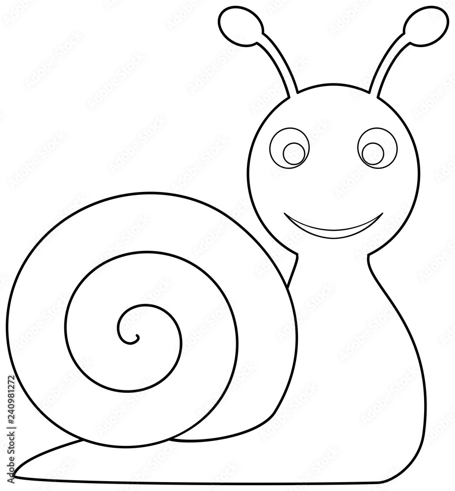 Snail coloring page outline vector illustration vector
