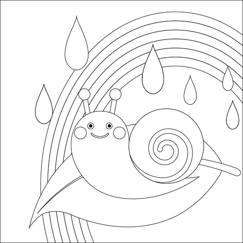 Snail and rainbow coloring page free printable coloring pages