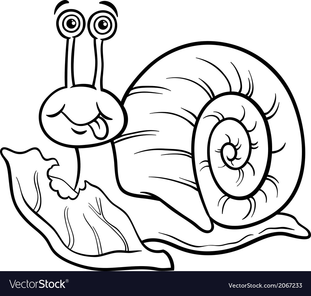 Snail and lettuce coloring page royalty free vector image