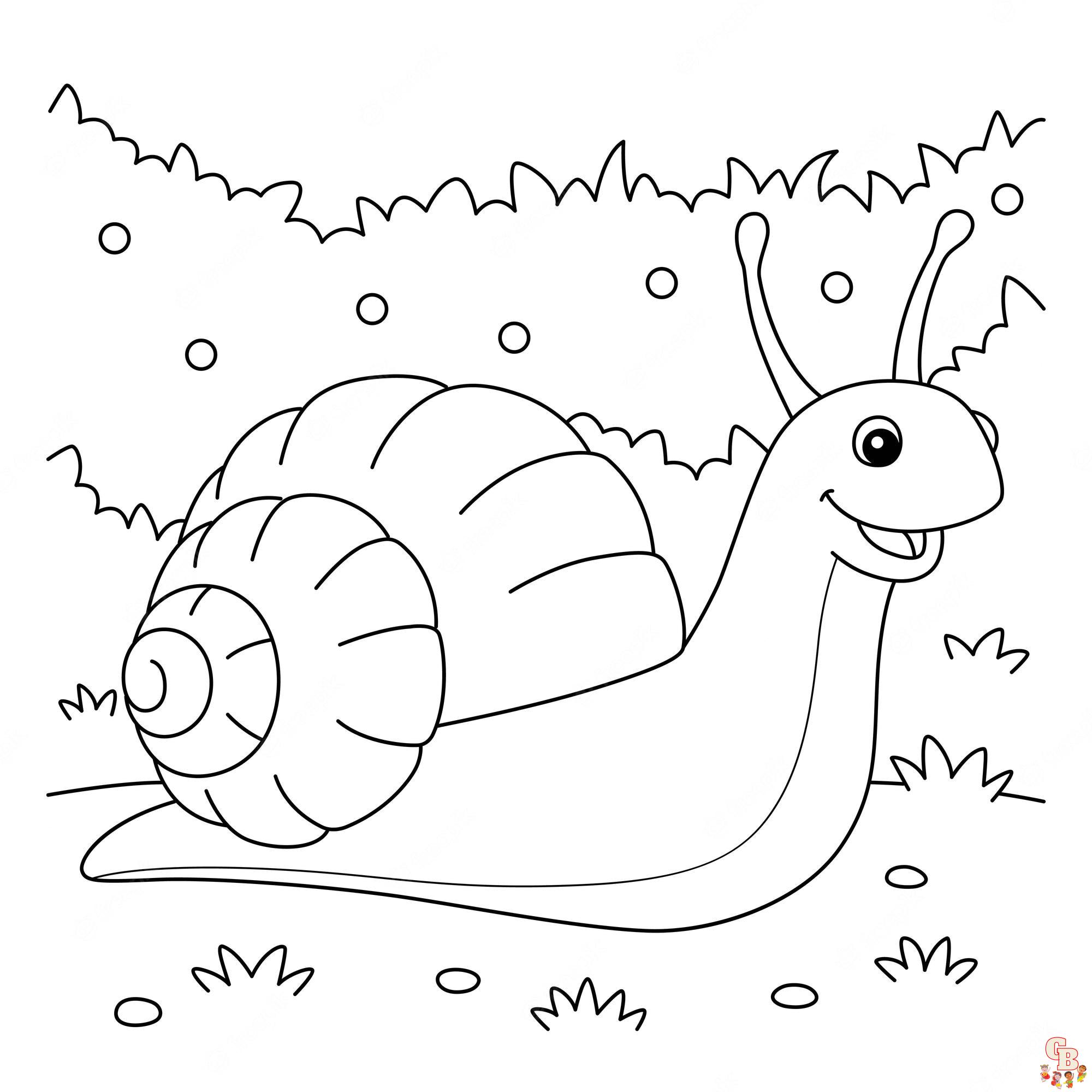 Color with snail coloring pages