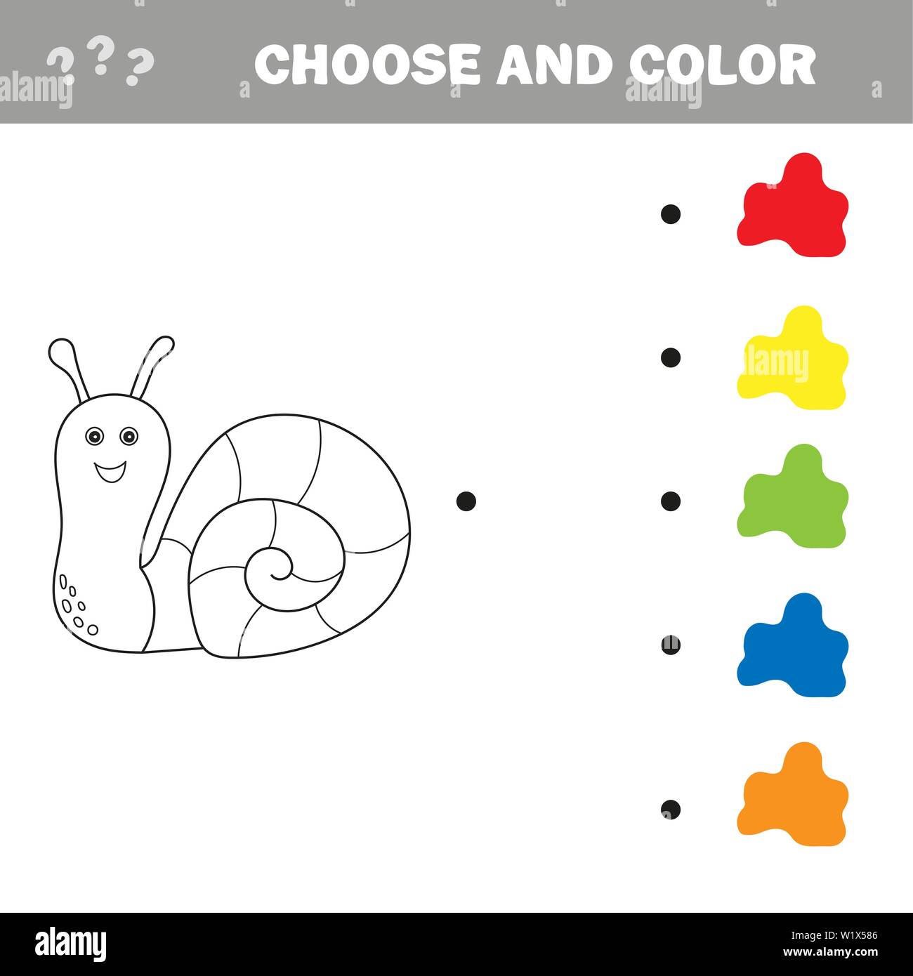 Coloring page outline of cartoon snail vector illustration coloring book for kids educational games for kids stock vector image art