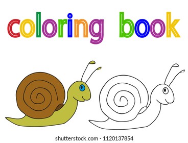 Snail coloring book over royalty