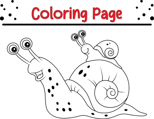 Thousand cute snail coloring page royalty