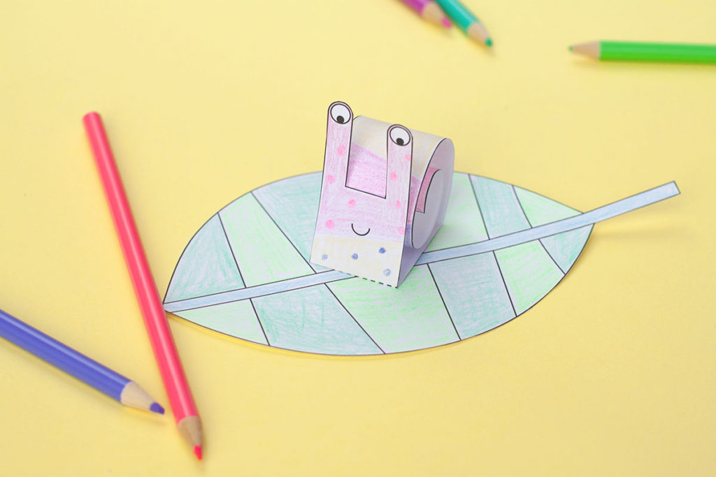 Toddler snail coloring page and craft