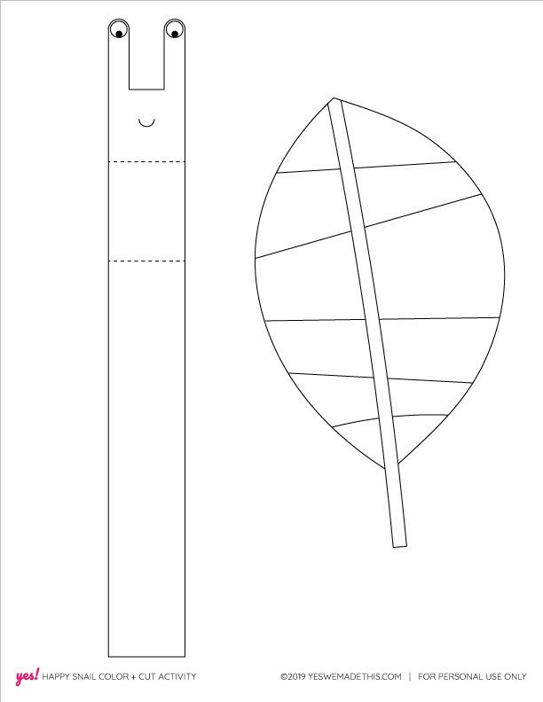Toddler snail coloring page and craft