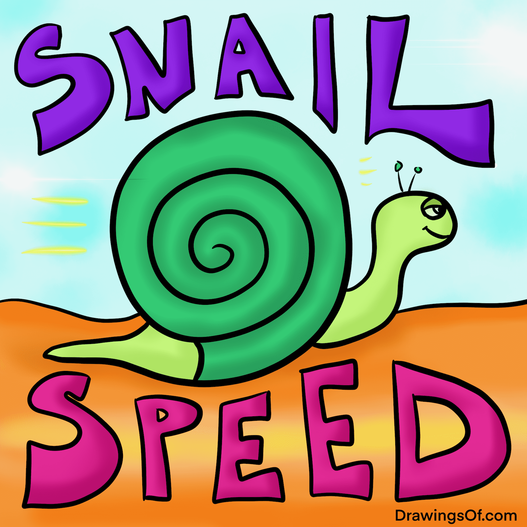 Cute snail drawing easy cartoon art