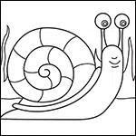 Easy how to draw a snail tutorial and snail coloring page