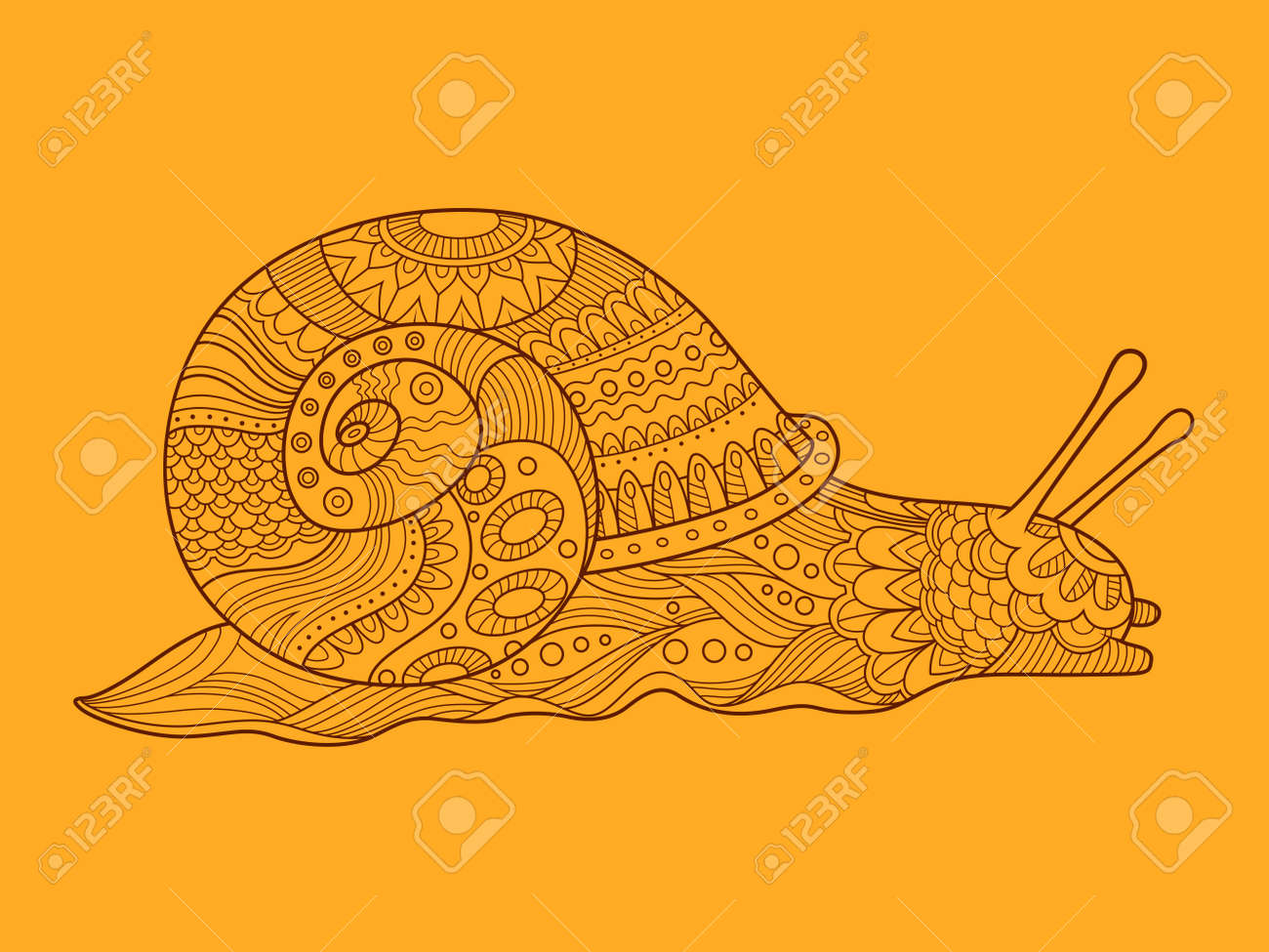 Snail color drawing vector illustration tattoo stencil lace pattern royalty free svg cliparts vectors and stock illustration image