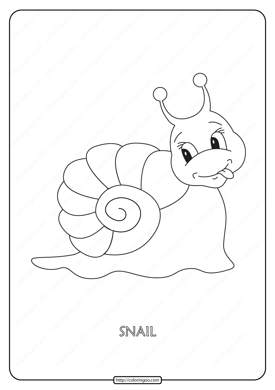 Free printable snail pdf coloring page zoo coloring pages coloring pages free coloring pages