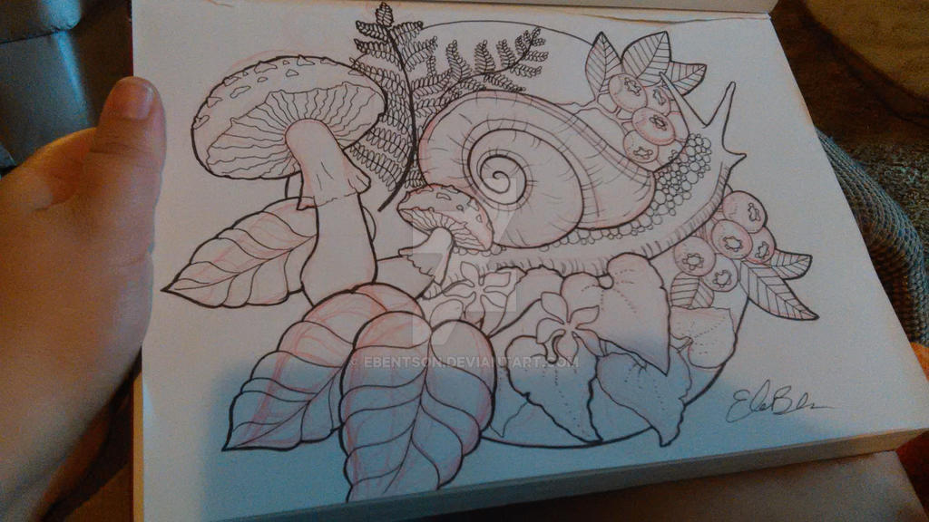 Snail tattoo stencil by ebentson on
