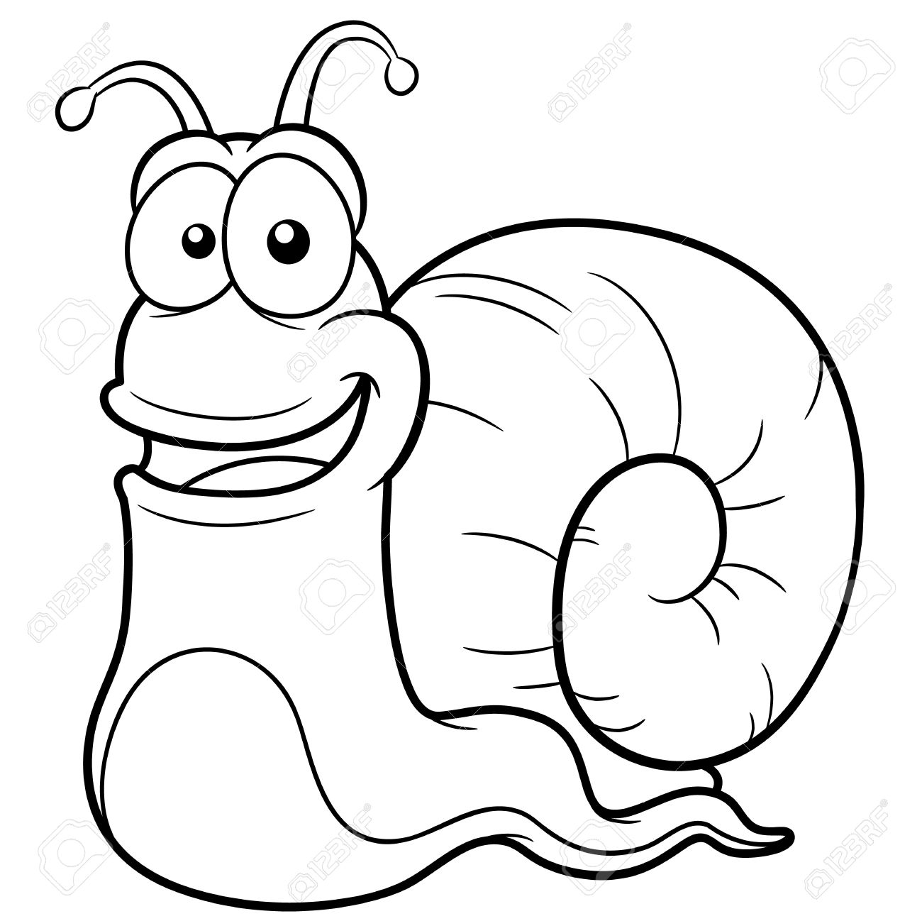 Vector illustration of snail cartoon