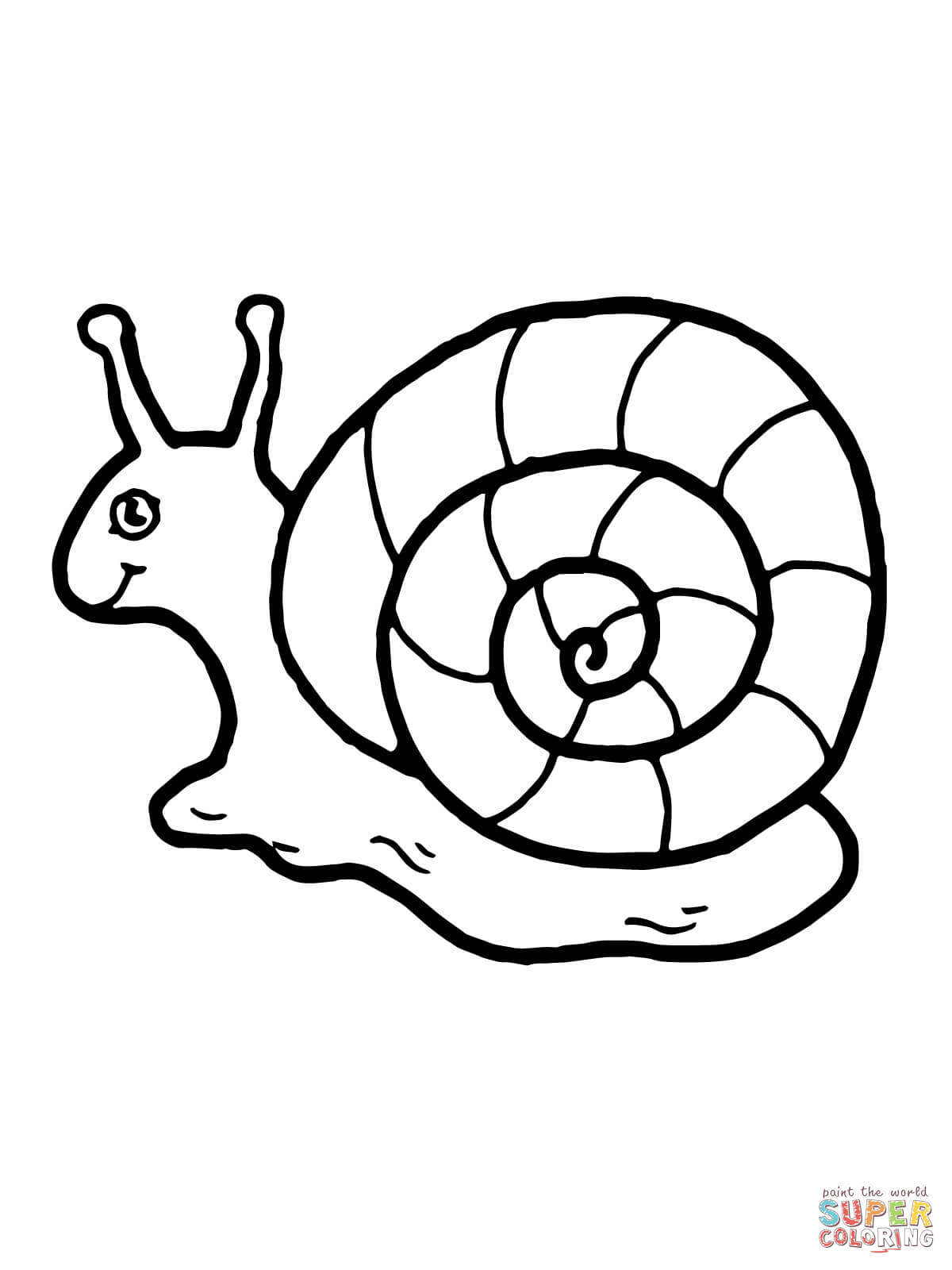 Cute snail coloring page free printable coloring pages
