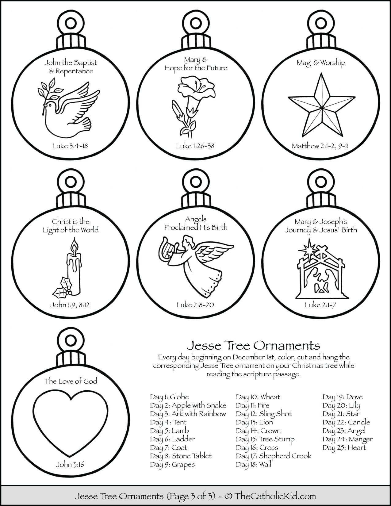 Jesse tree ornaments