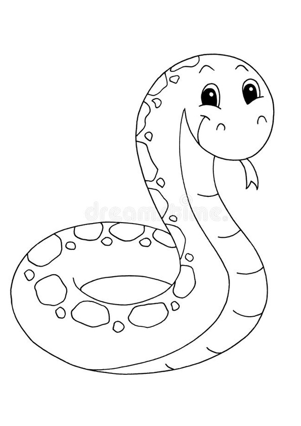 Coloring pages cute snake coloring pages