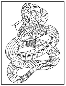 Snake zentangle coloring pages zen doodle coloring sheets spring activities