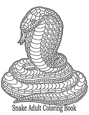 Snake adult coloring book stress relief coloring book realistic snakes for coloring stress relieving