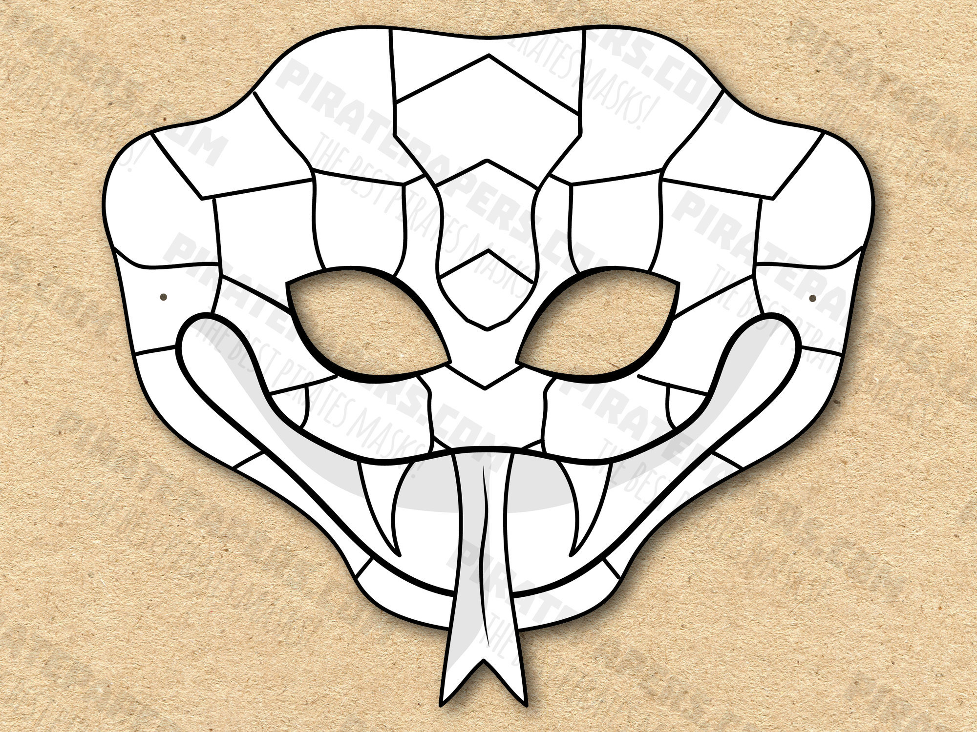 Snake mask printable coloring paper diy for kids and adults pdf template instant download for birthdays halloween party costumes