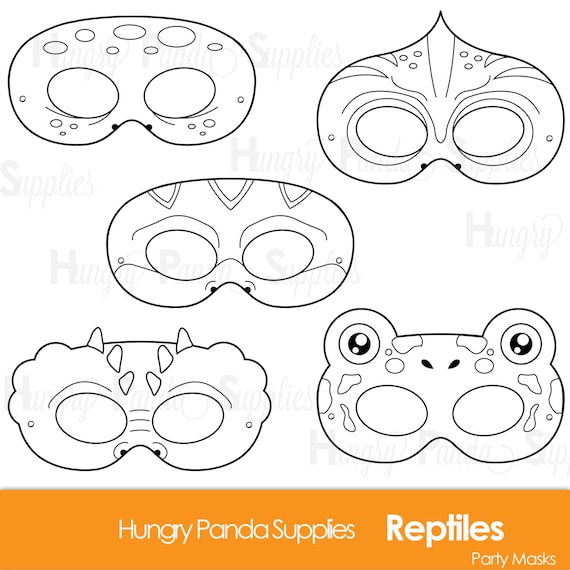 Reptile printable coloring masks lizard mask turtle alligator chameleon frog snake crocodile lizard reptiles masks coloring page