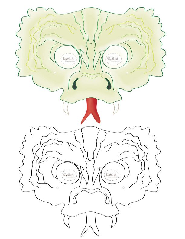 Printable snake mask mask drawing deer mask mask