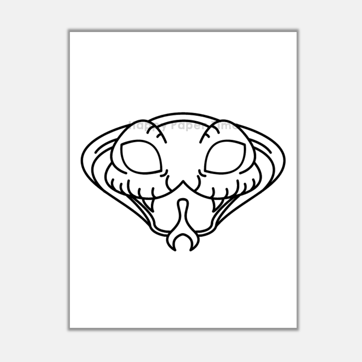 Cobra paper mask printable asian animal jungle coloring craft activity made by teachers