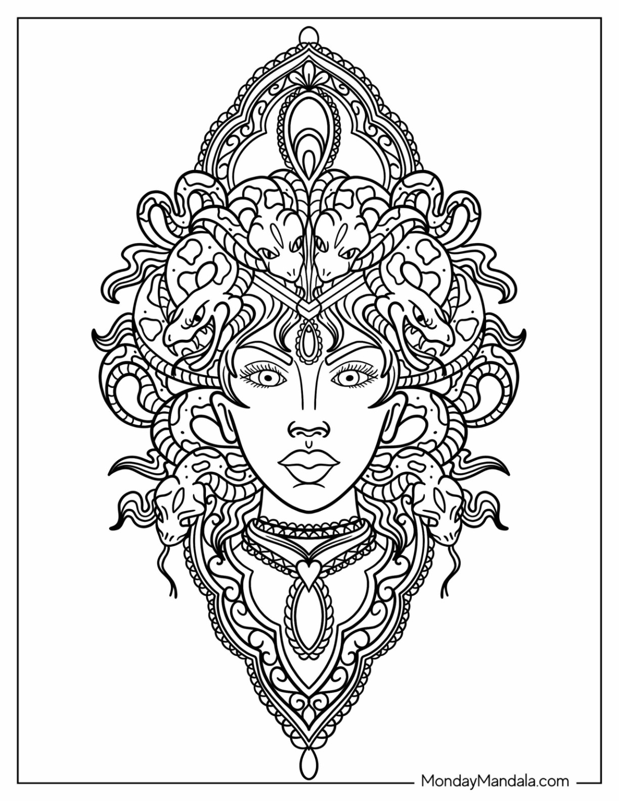 Medusa coloring pages free pdf printables